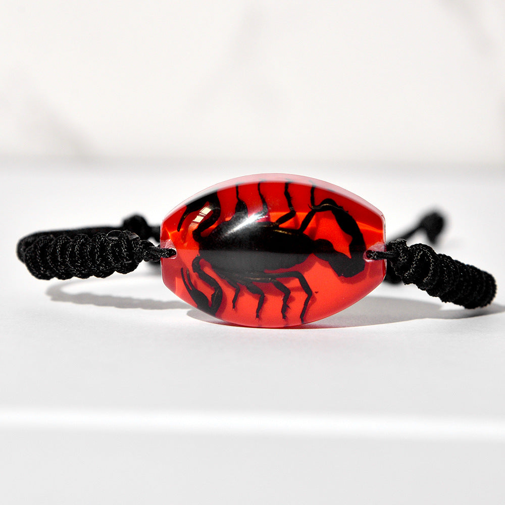 Wholesale High Transparent Resin Insect Amber Woven Bracelet